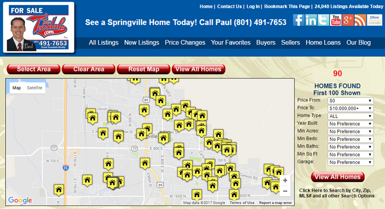 search springville utah homes